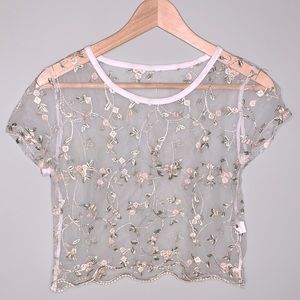 Floral Embroidery Tee